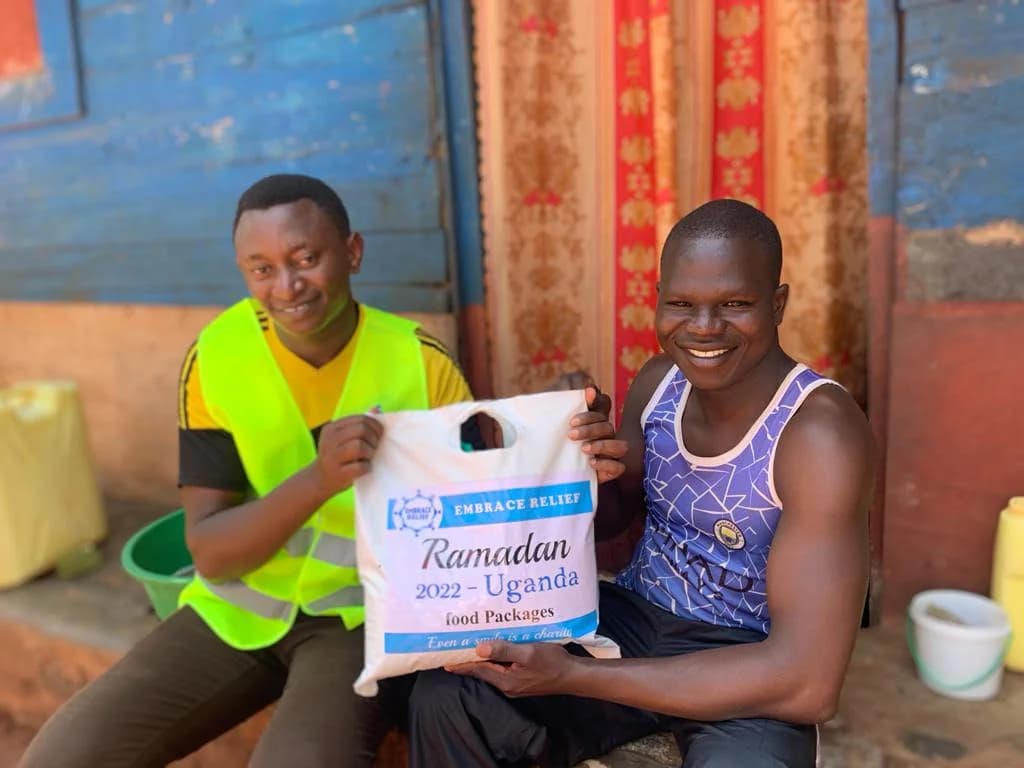 A Ramadan food package being delivered in Uganda