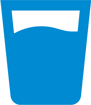 Illustration of a water cup representing daily hydration goals