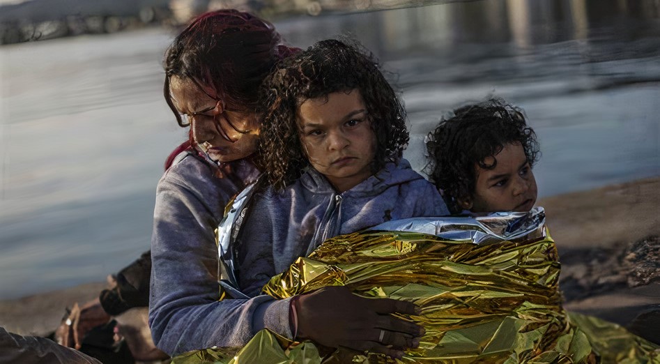 Refugee Mother and Kids