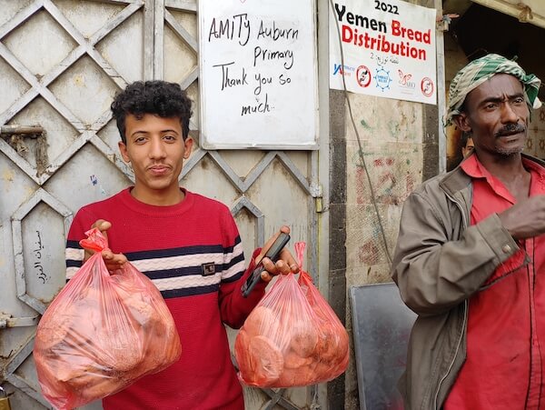 Embrace Relief Giving Bread to Yemen